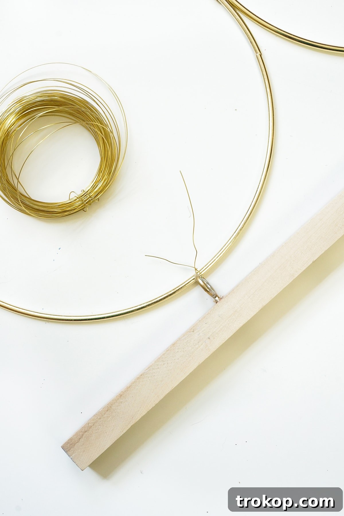 A simple and sophisticated DIY brass ring wall decor to hang at home! - sugar and cloth
