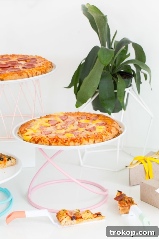 Stylishly served pizza for a summer party, showcasing creative presentation ideas.