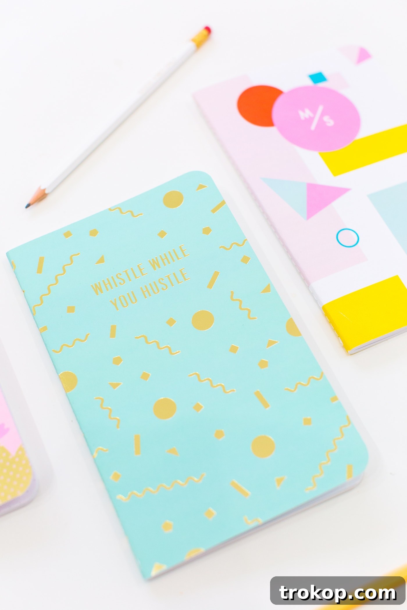 May Designs x Sugar & Cloth Personalized Notebooks with Gold Accents
