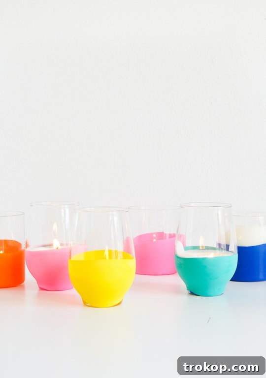 Craft Colorful Citronella Candles with a Balloon Dip Design 3 DIY BALLOON DIPPED CITRONELLA CANDLES - sugar and cloth