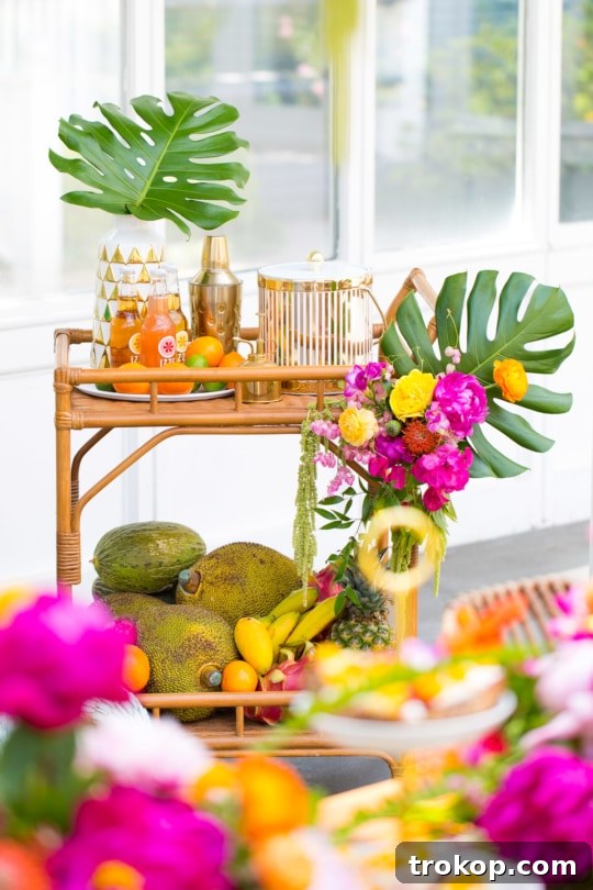 Our tropical garden party and DIY fruit necklaces for Summer! - sugar and cloth - houston blogger - entertaining ideas