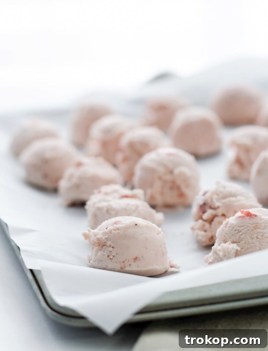 Effortless 3-Ingredient Ice Cream Delights 3 Yummy 3 ingredient strawberry ice cream bon bons - sugar and cloth - dessert