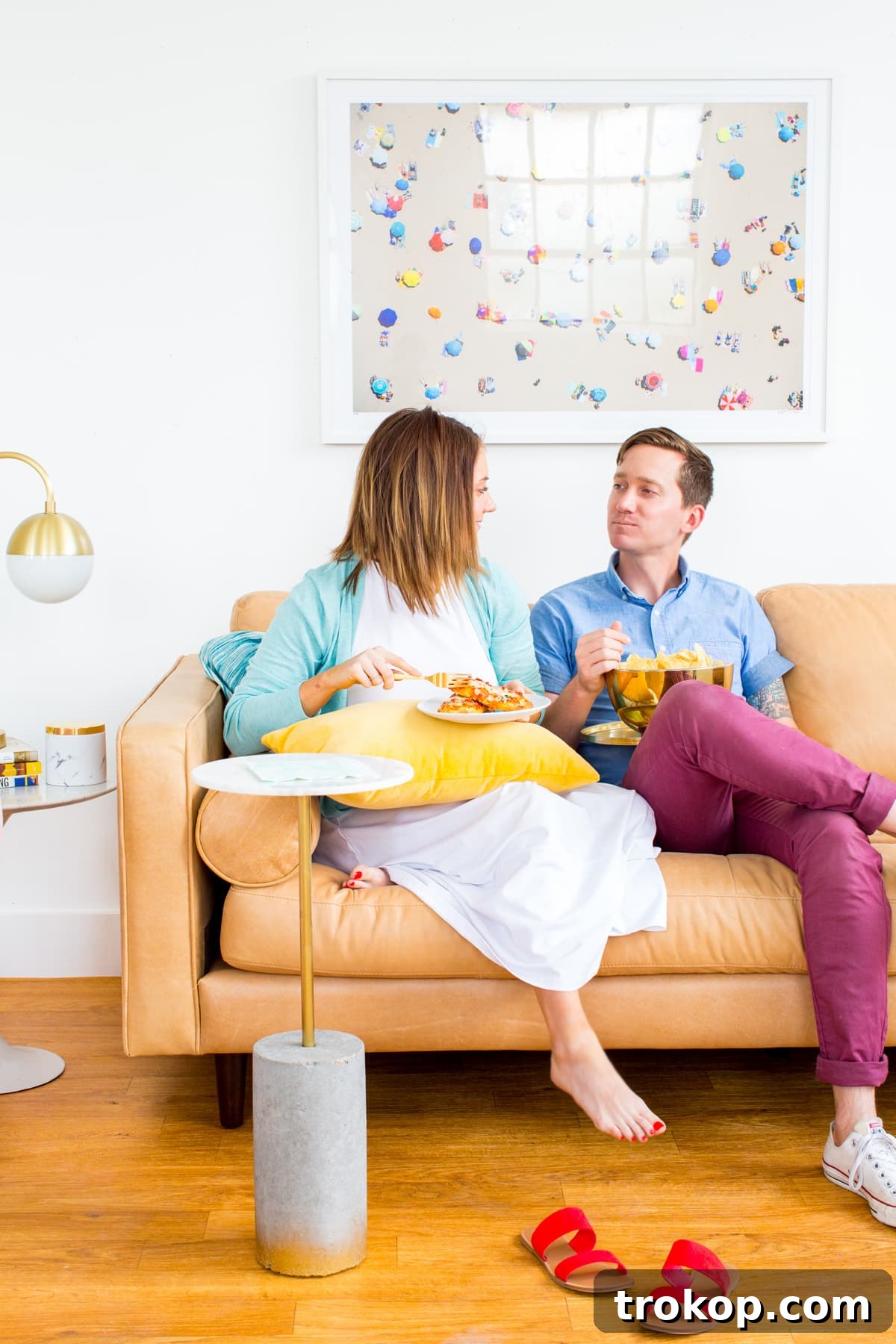 Step 7 -DIY marble and gold c table for tv dinners and snacking! - sugar and cloth - houston blogger - ashley rose #movienight #table #diytable #ctable #roundtable #marble #gold #homedecor