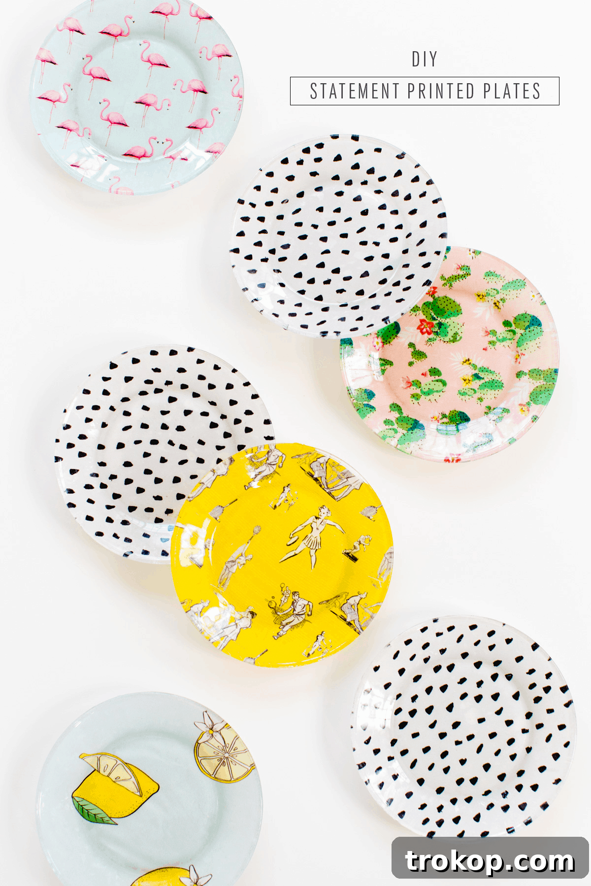 DIY Printed Plates and Peachy-Tini Cocktail 13 An overhead shot showcasing the vibrant DIY printed plates and a refreshing Peachy-Tini cocktail, ready for a gathering