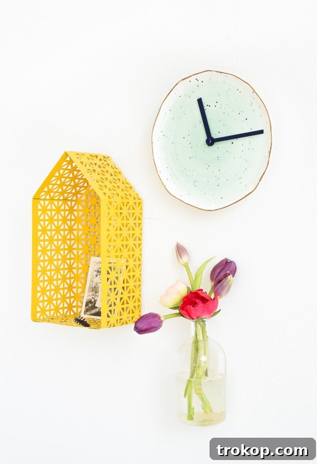 DIY plate clock featuring elegant gold details