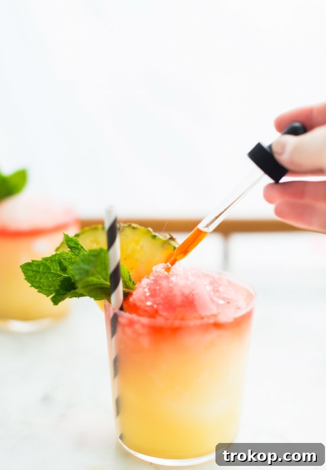 Pina Colada Shaved Ice Paradise 6 Using bitters in cocktails -Sugar & Cloth - Houston Blogger - Cocktail Recipe