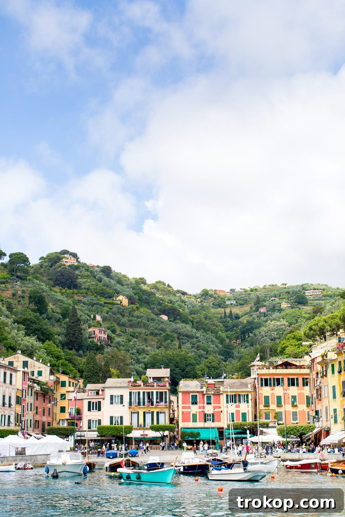 Mediterranean Escapade, Part 2: Aix, Portofino, Cinque Terre, Rome 14 Boats docked in the beautiful harbor of Portofino, a picturesque scene from our Mediterranean cruise.
