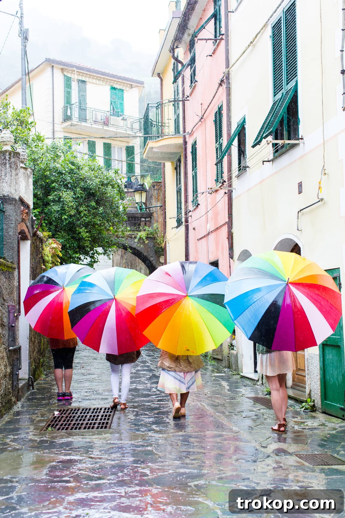 Mediterranean Escapade, Part 2: Aix, Portofino, Cinque Terre, Rome 26 Friends enjoying a rainy but fun day in Cinque Terre, making the most of their Princess cruise excursion.