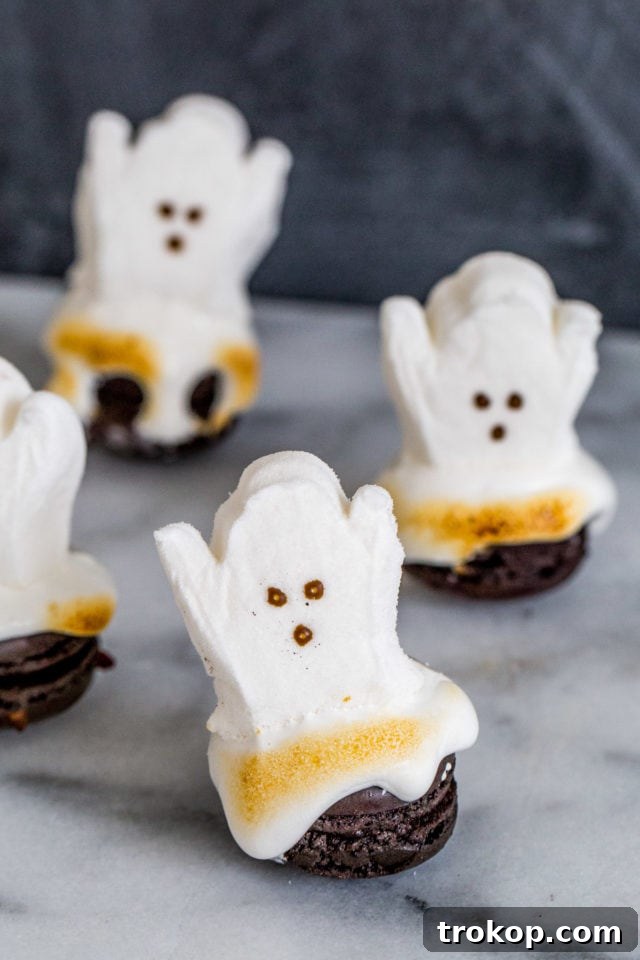 Finished DIY Melting Ghost Halloween Macarons