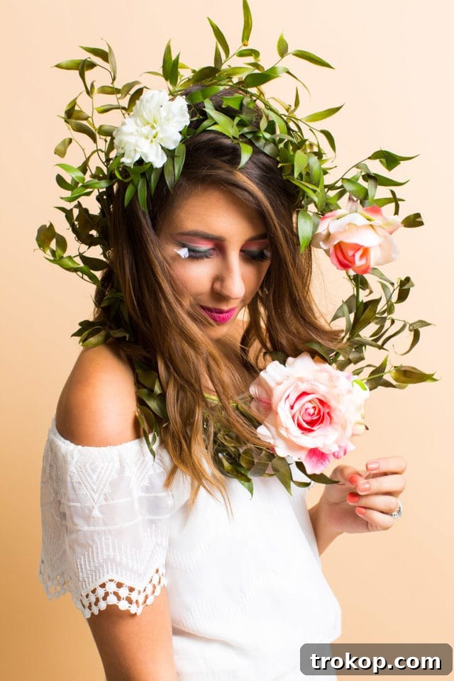 Craft Your Own Halloween Wigs and Lashes 12 Winks & Wigs: DIY Wig and Lash Combinations for Halloween by Sugar & Cloth- Floral Headpiece- Flowers - ideas - ashley rose - best DIY blog - houston blogger #diy #blogger #costume #halloween #diycostume #halloweencostume #wig #falsies #lastminute
