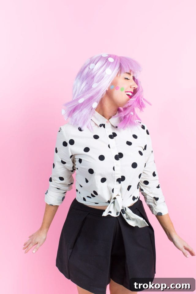 Craft Your Own Halloween Wigs and Lashes 3 Winks & Wigs: DIY Wig and Lash Combinations for Halloween by Sugar & Cloth -lavender wig - polka dot - ideas - ashley rose - best DIY blog - houston blogger #diy #blogger #costume #halloween #diycostume #halloweencostume #wig #falsies #lastminute