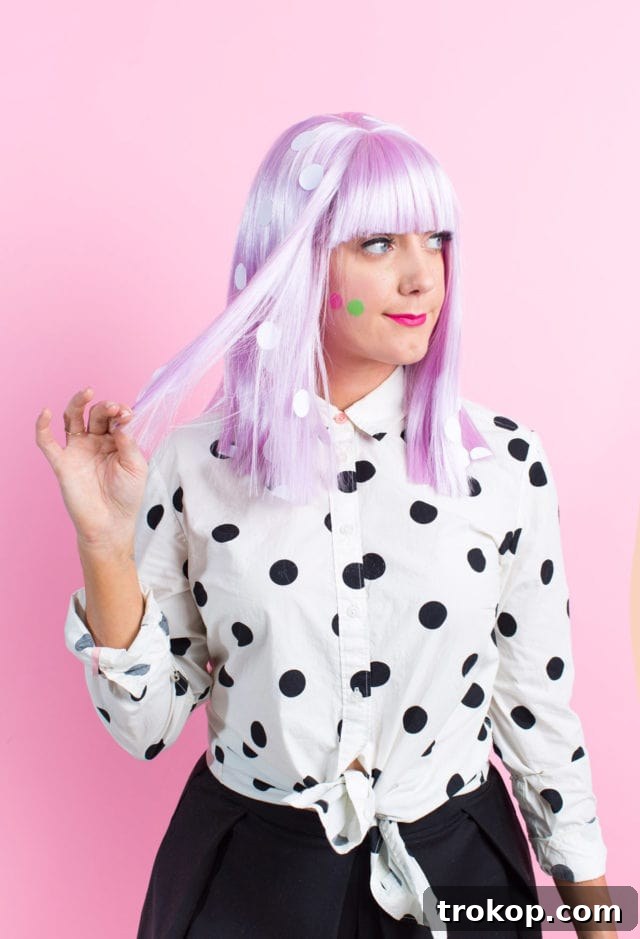 Craft Your Own Halloween Wigs and Lashes 4 Winks & Wigs: DIY Wig and Lash Combinations for Halloween by Sugar & Cloth -lavender wig - polka dot - ideas - ashley rose - best DIY blog - houston blogger #diy #blogger #costume #halloween #diycostume #halloweencostume #wig #falsies #lastminute