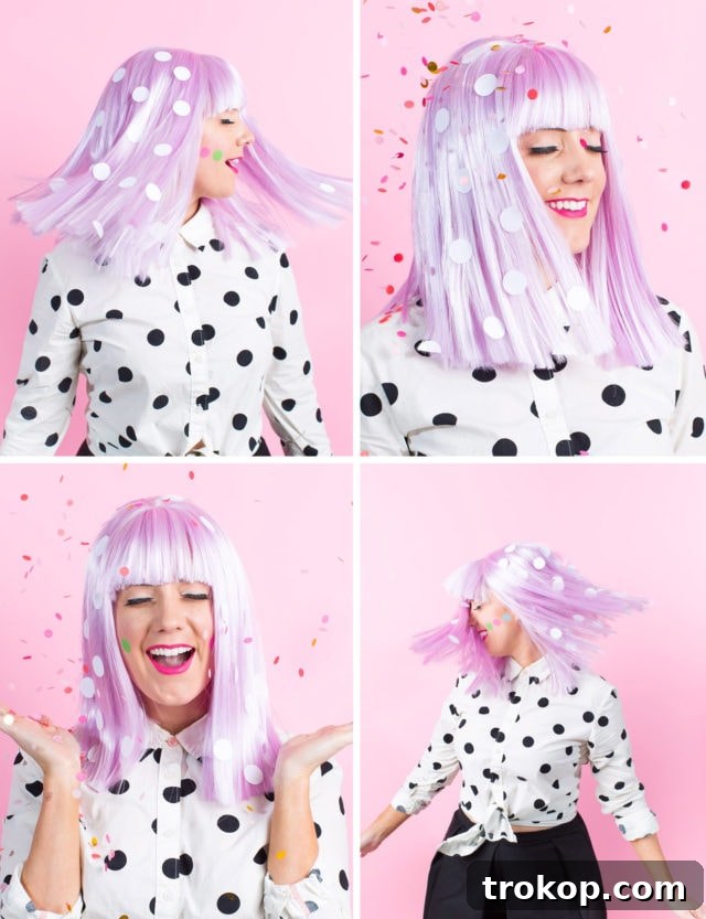 Craft Your Own Halloween Wigs and Lashes 6 Winks & Wigs: DIY Wig and Lash Combinations for Halloween by Sugar & Cloth -lavender wig - polka dot - ideas - ashley rose - best DIY blog - houston blogger #diy #blogger #costume #halloween #diycostume #halloweencostume #wig #falsies #lastminute