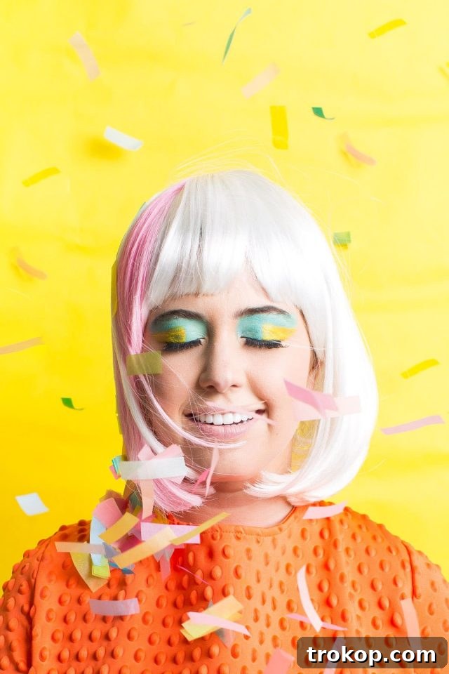 Craft Your Own Halloween Wigs and Lashes 7 Winks & Wigs: DIY Wig and Lash Combinations for Halloween by Sugar & Cloth -lavender wig - 60's Mod - Color Block - ideas - ashley rose - best DIY blog - houston blogger #diy #blogger #costume #halloween #diycostume #halloweencostume #wig #falsies #lastminute