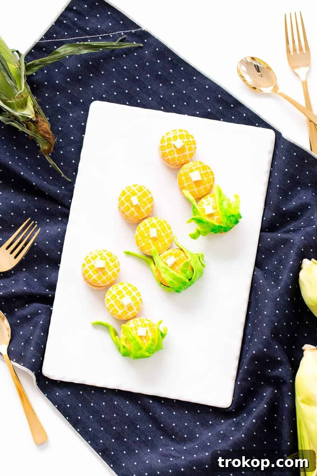 Sweet Corn Macarons from Scratch 4 Collection of decorated DIY Corn Macarons for a Thanksgiving dessert