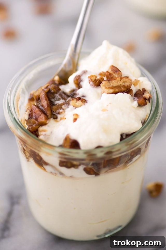 Pecan Pie Cheesecake Jars 6 Pecan Cheesecake Recipe - A close-up of the delicious topping