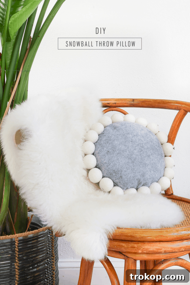 DIY Snowball Pillow - Detail of Wool Bead Texture