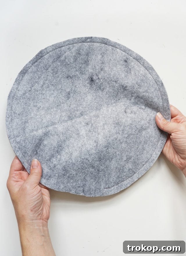 Fluffy Snowball Pillow Creation 6 DIY Snowball Pillow - Sewing the Pillow Seam
