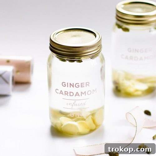 Ginger Infused Booze Holiday Gift Recipe by Sugar & Cloth, the award winning DIY blog.
