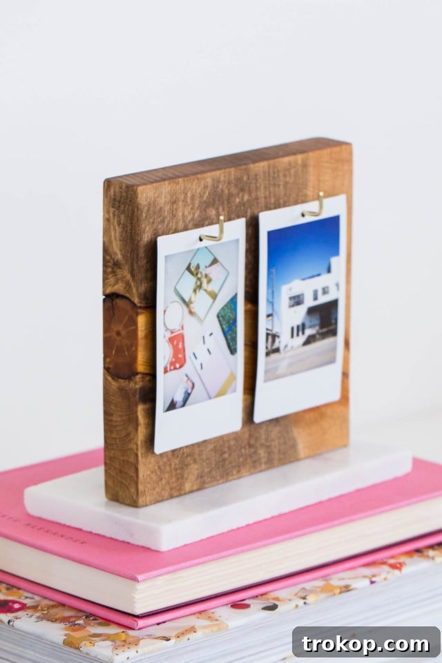 Craft Your Own Flip Photo Book 2 A beautifully crafted DIY Flip Photo Album, perfect for displaying Instax prints on a desktop.