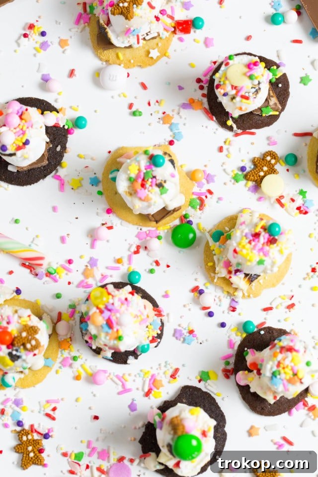 Collection of Holiday Cookie and Sprinkle S'mores ready to serve