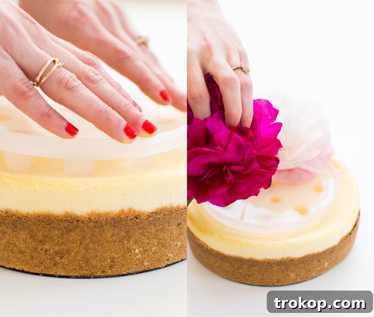 Elevate Your Cheesecake: Creative Topping Ideas 4 Step-by-step guide to inserting a cake vase into a cheesecake