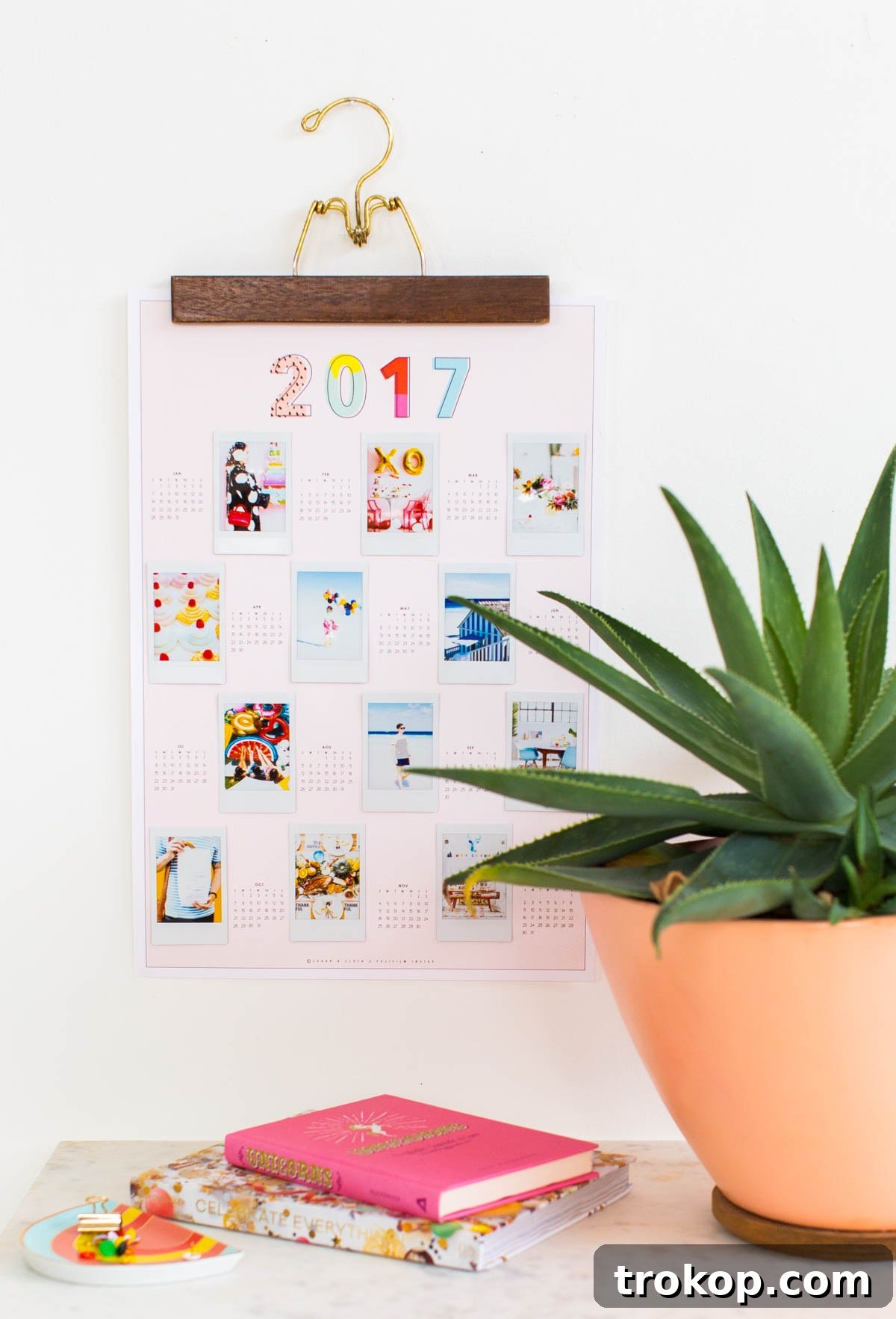 Printable Personalized Photo Calendar 2 Free DIY Printable Photo Wall Calendar by lifestyle blogger Ashley Rose of Sugar & Cloth