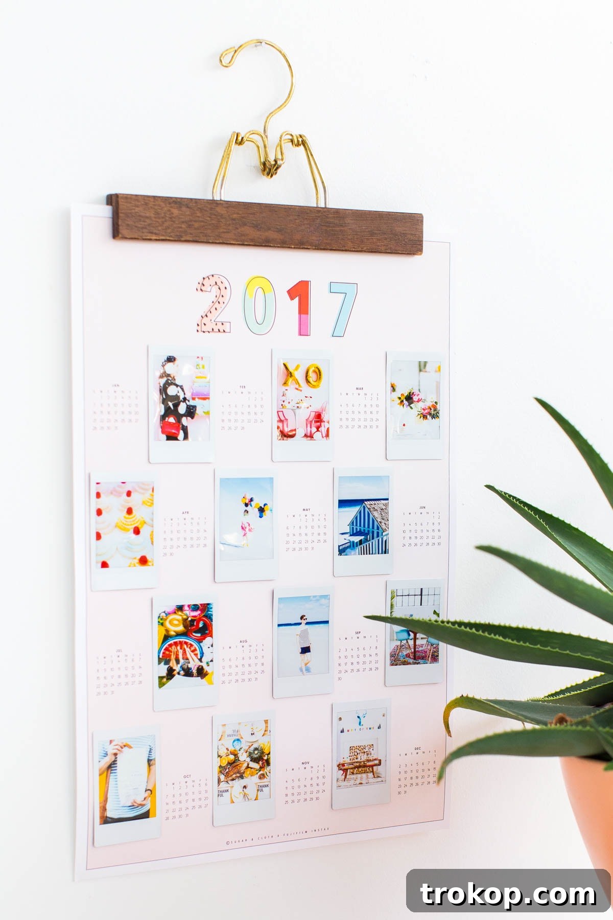 Printable Personalized Photo Calendar 3 Free DIY Printable Photo Wall Calendar by lifestyle blogger Ashley Rose of Sugar & Cloth