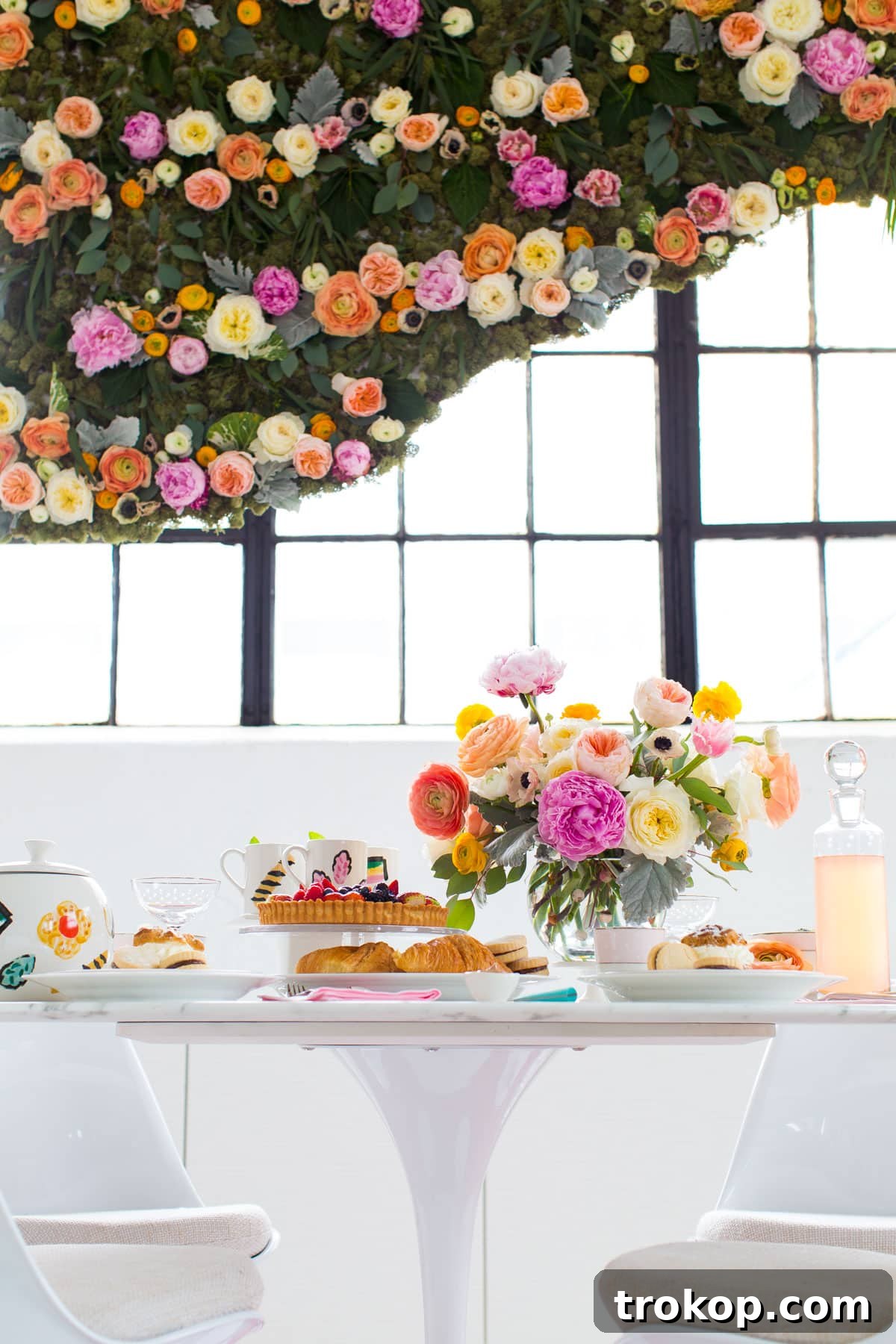 Stunning DIY Hanging Flower Wall Installation for events and home decor