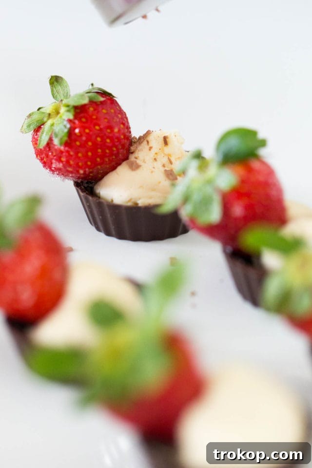 Someone enjoying a chocolate fruit cheese cup, showcasing its handheld convenience