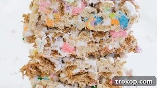 St. Patrick's Day Cereal Bars, a colorful and easy no-bake treat.