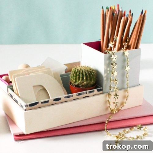 DIY Nesting Desk Organizer by Sugar & Cloth, an award winning DIY, home decor, and recipe blog.