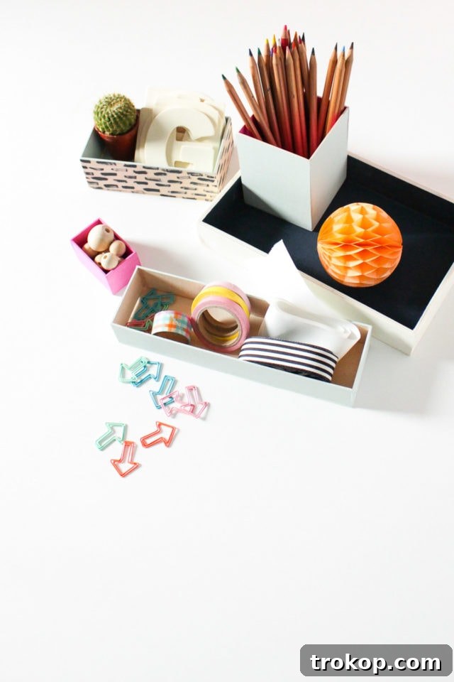 DIY Nesting Desk Organizer by Sugar & Cloth, an award winning DIY, home decor, and recipe blog.