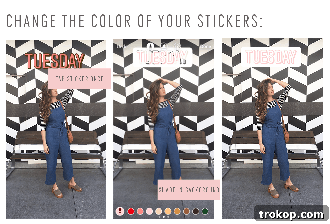 Boost Instagram Followers: Story Strategies and Video Guide 7 Effortlessly change the colors of your Instagram Story stickers to match your brand's aesthetic or mood, enhancing visual consistency.