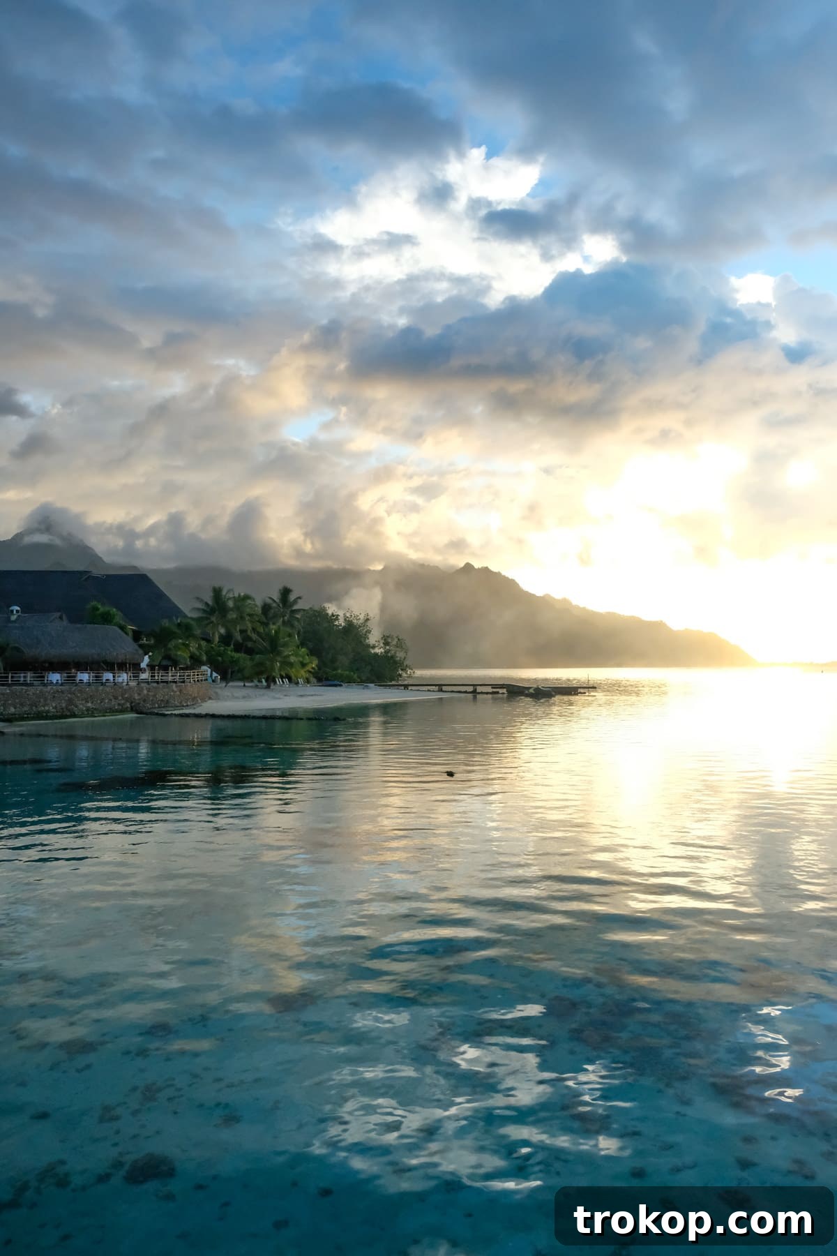 Tropical cocktails enjoyed on a honeymoon in Moorea