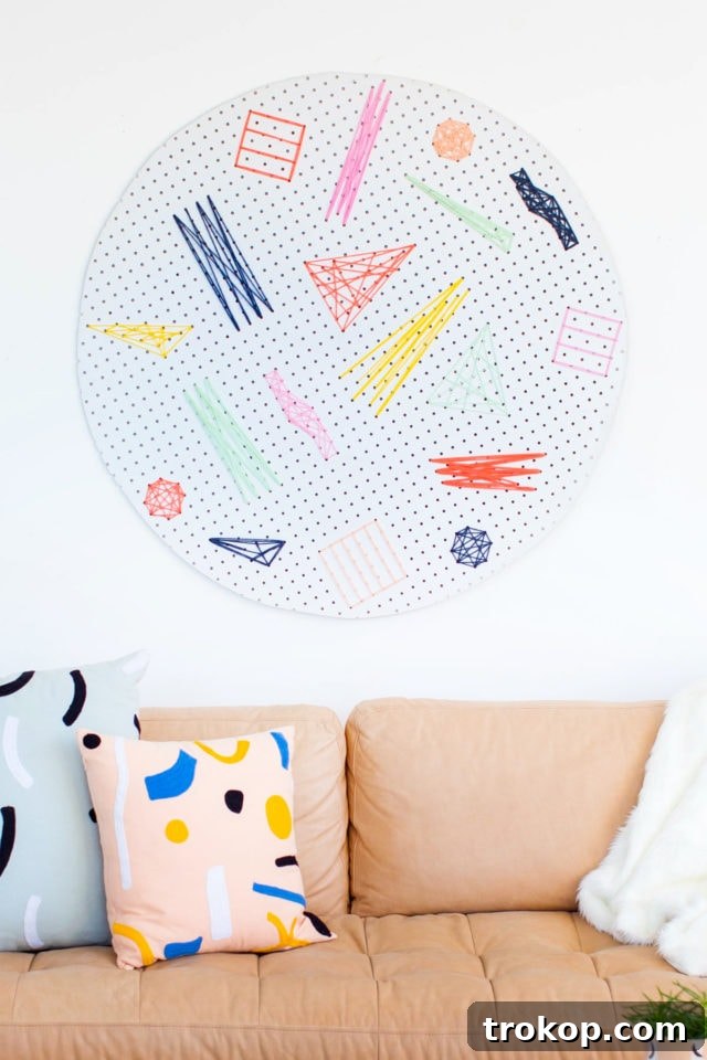 DIY pegboard wall art by top houston lifestyle blogger Ashley Rose of Sugar and Cloth