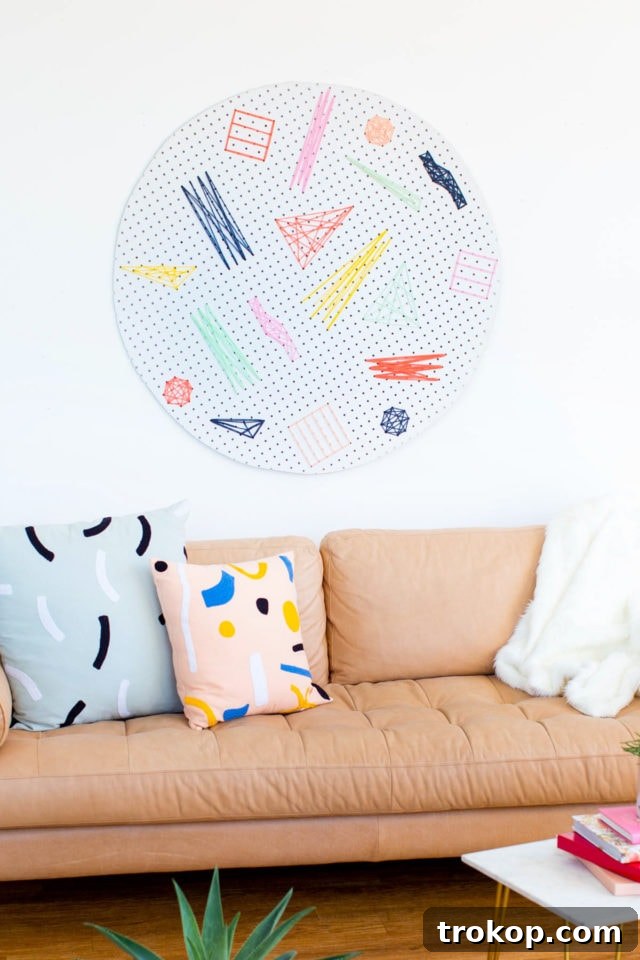 DIY pegboard wall art by top houston lifestyle blogger Ashley Rose of Sugar and Cloth