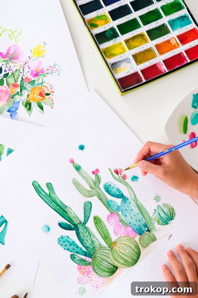 Preparing to frame free printable watercolor artwork, a key step in DIY home decoration