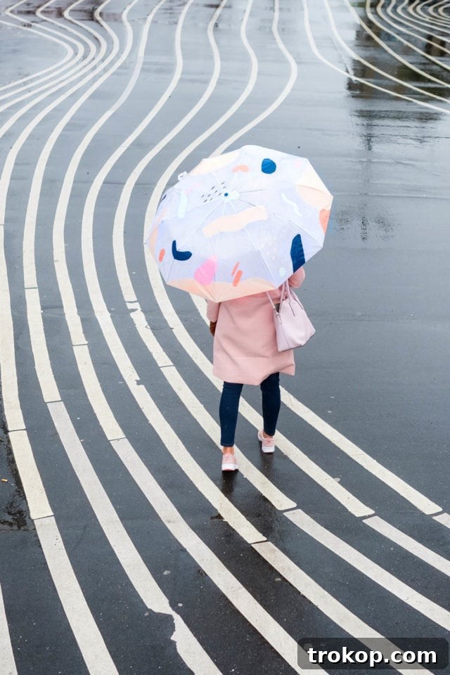 DIY Abstract Umbrella, featuring bold hand-painted shapes, perfect for personalized rainy day style