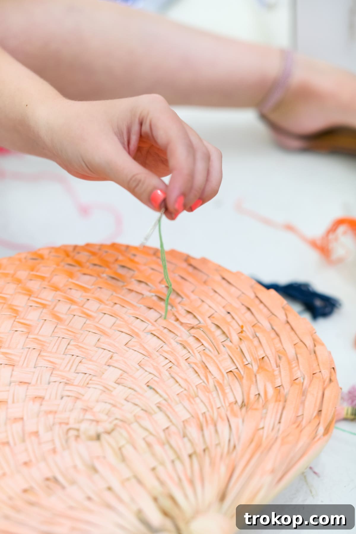Embroider Unique Geometric Fans 5 DIY Geometric Embroidered Fans by Ashley Rose of Sugar & Cloth, an award winning DIY blog.
