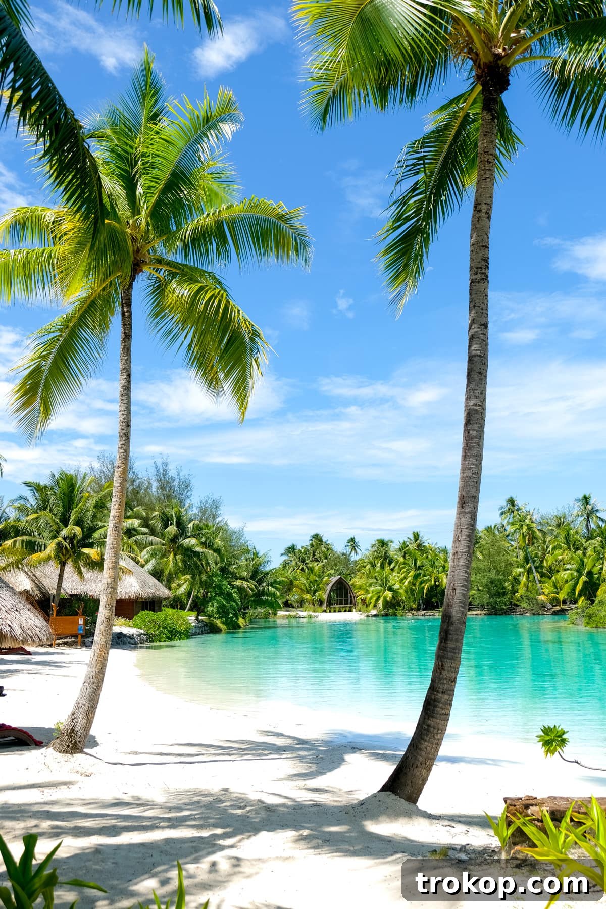 Scenic view of the Bora Bora lagoon from an overwater pathway