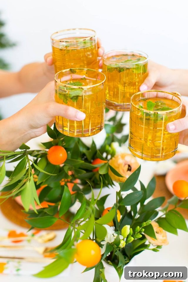Detailed view of the orange party centerpiece