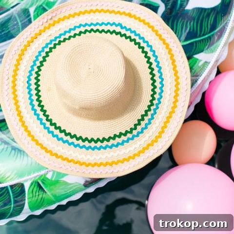 DIY ric rac summer hat by top Houston Texas lifestyle blogger, Ashley Rose of Sugar & Cloth