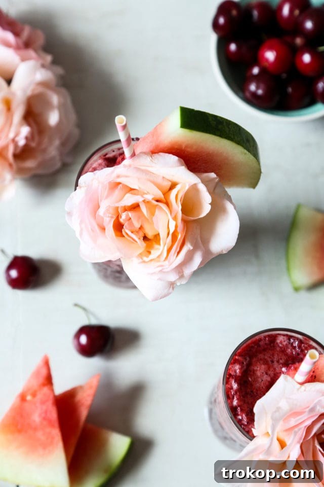 Cherry Watermelon Frosé Delight 7 Close-up of Watermelon Cherry Frosé