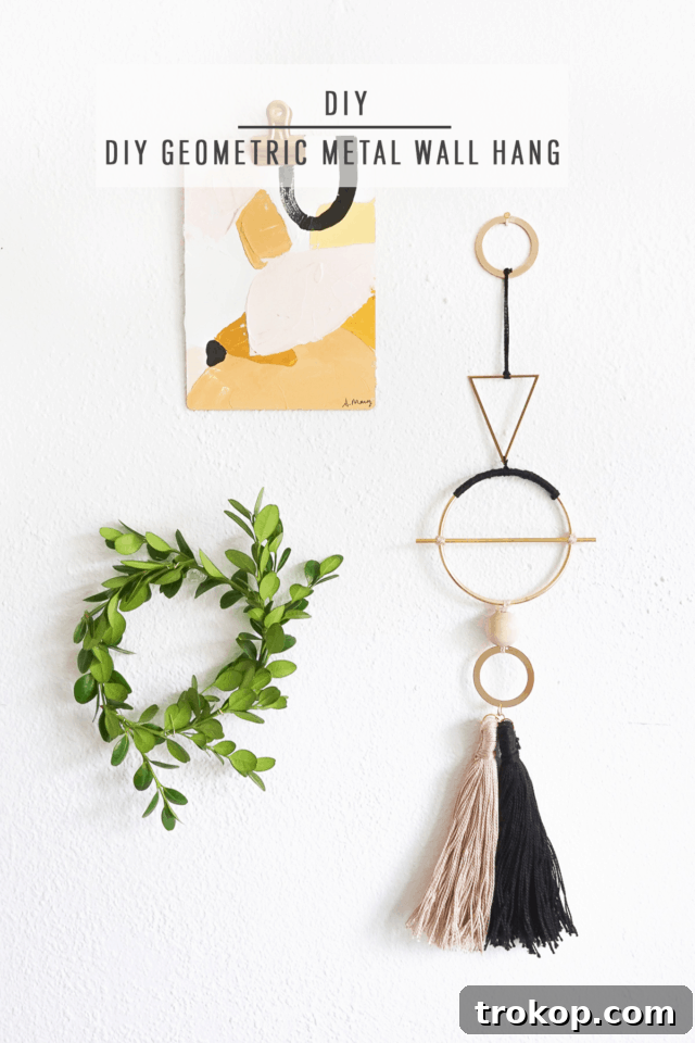 Detailed graphic of DIY Geometric Metal Wall Hang by Sugar & Cloth