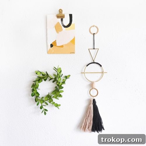 DIY Geometric Metal Wall Hang by Ashley Rose of Sugar & Cloth, a top lifestyle blog in Houston, Texas