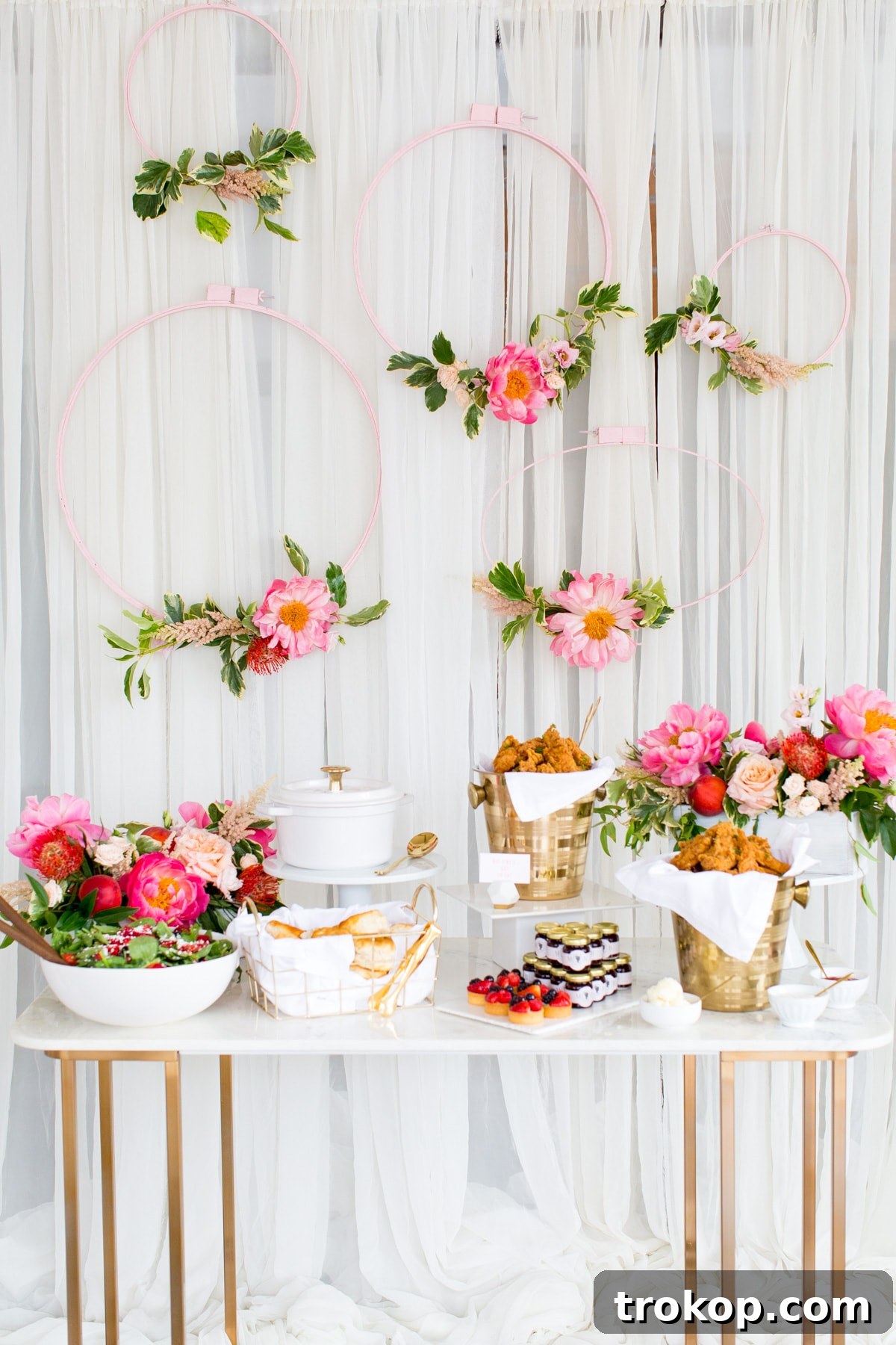 DIY Floral Embroidery Ring Backdrop by Ashley Rose of Sugar & Cloth, a lifestyle blog in Houston, TX