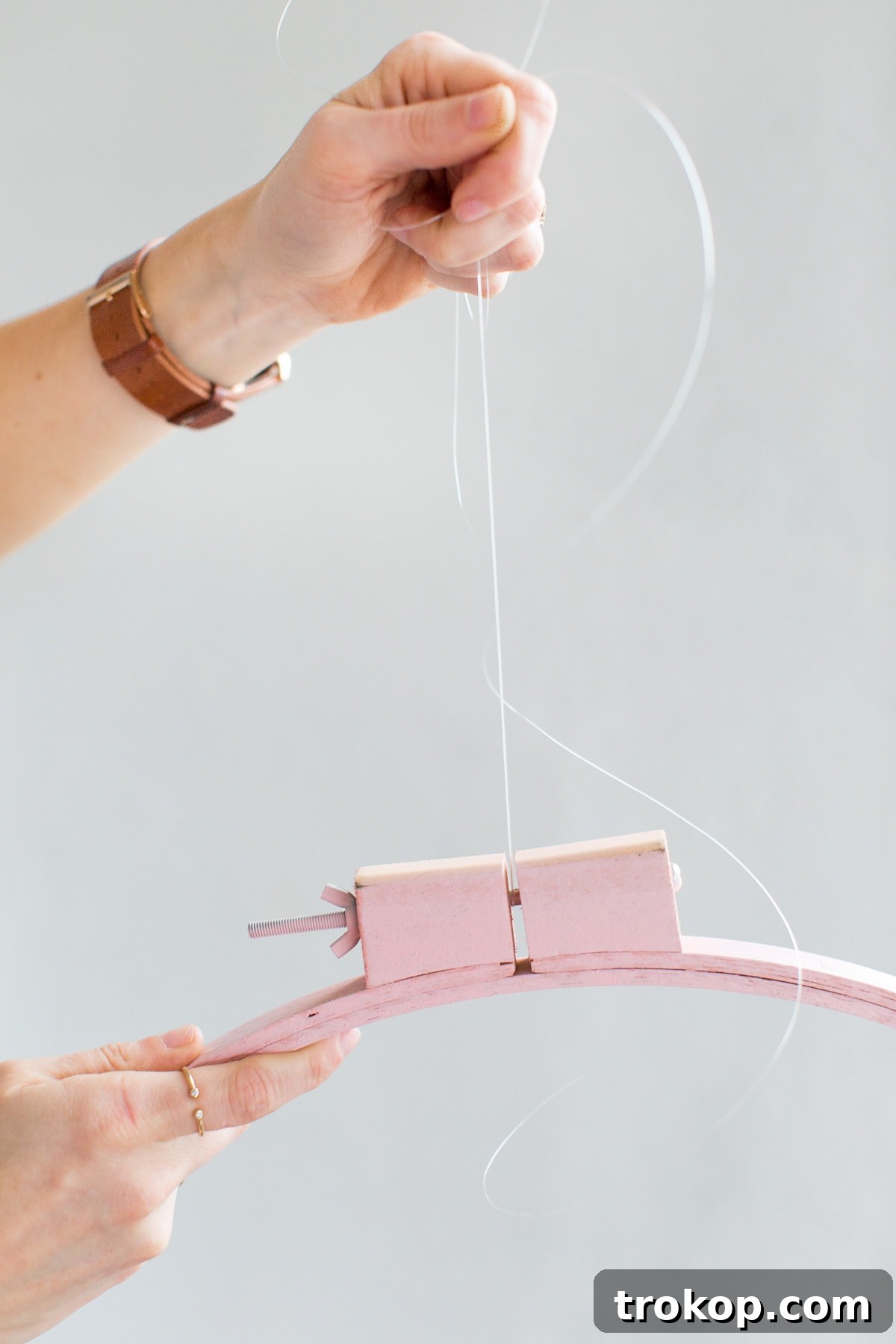 DIY Floral Embroidery Ring Backdrop by Ashley Rose of Sugar & Cloth, a lifestyle blog in Houston, TX