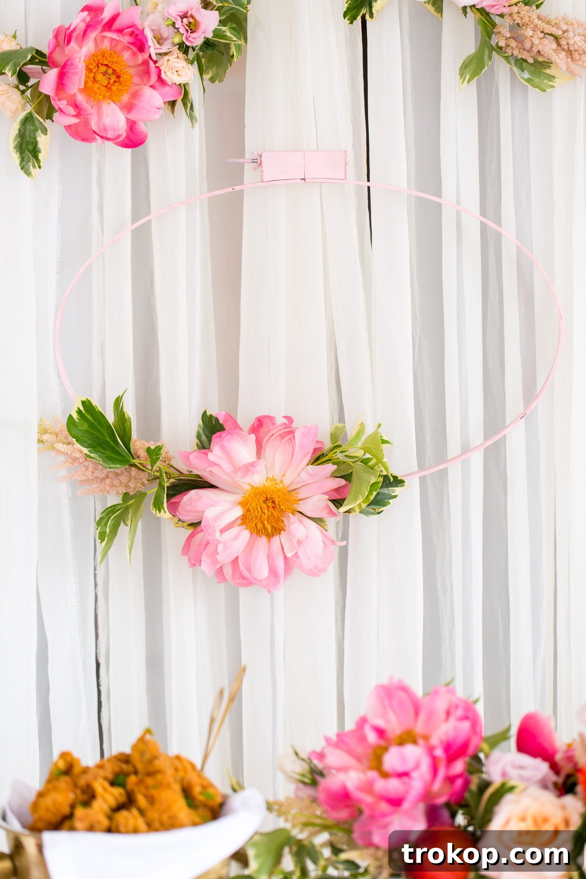 DIY Floral Embroidery Ring Backdrop by Ashley Rose of Sugar & Cloth, a lifestyle blog in Houston, TX