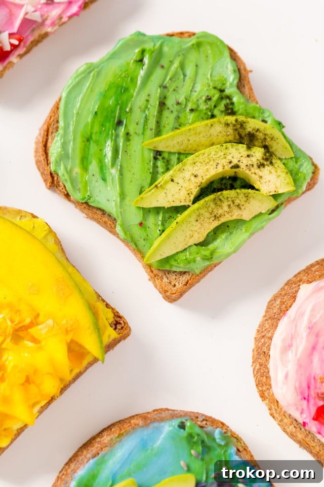 Close up look of avocado colored cream cheese